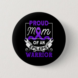 Badge Rond 5 Cm Maman fière d'un guerrier de l'épilepsie Sensibili