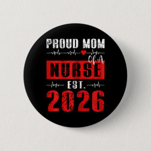 Badge Rond 5 Cm Maman fière d'une infirmière établie en 2026 nouve