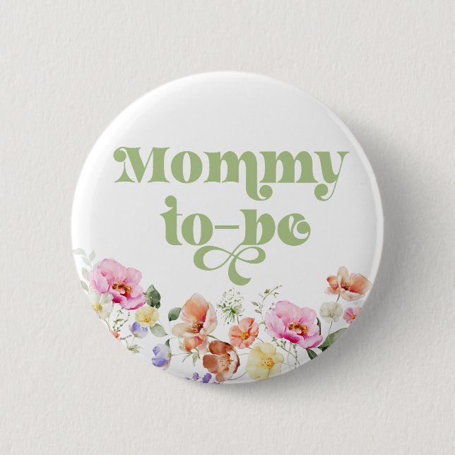 Badge Rond 5 Cm maman fleur sauvage (Devant)