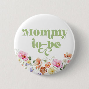Badge Rond 5 Cm maman fleur sauvage