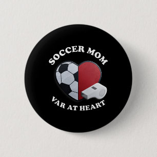Badge Rond 5 Cm Maman Foot Jour de Match – Conception 3d Cœur Et L