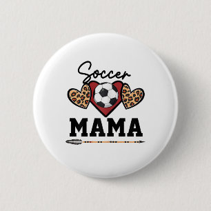 Badge Rond 5 Cm Maman footballeuse féminine jour de match de footb