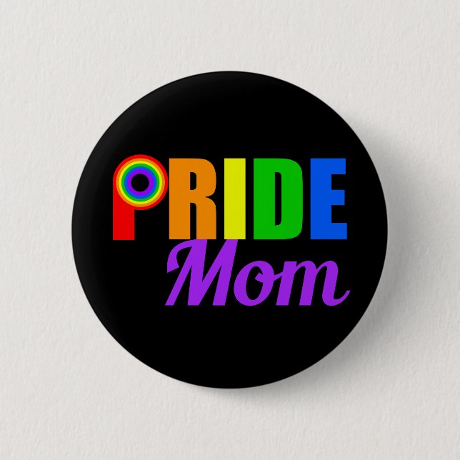 Badge Rond 5 Cm Maman gay pride (Devant)