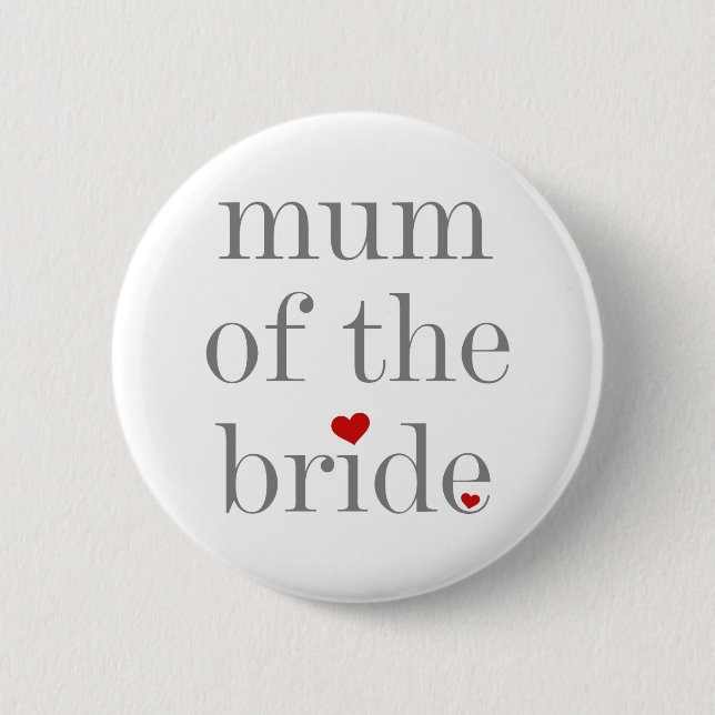 Badge Rond 5 Cm Maman grise des textes du bouton de jeune mariée (Devant)