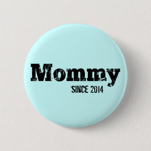 Badge Rond 5 Cm Maman grunge depuis 2014, bleu-clair