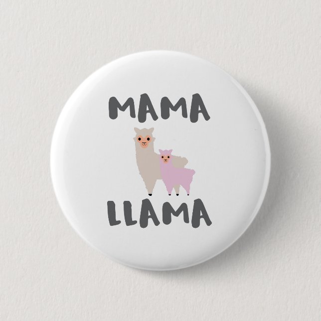 Badge Rond 5 Cm Maman Llama Mom (Devant)