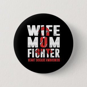 Badge Rond 5 Cm Maman Lutter contre les maladies cardiaques Sensib