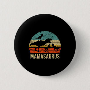 Badge Rond 5 Cm Maman maman mama dinosaure drôle 3 trois enfants