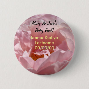 Badge Rond 5 Cm Maman Nom de Papa Bébé Fille boutons Nom de Bébé F