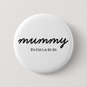 Badge Rond 5 Cm Maman Noms d'enfants personnalisés Design Modern