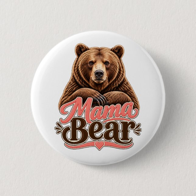 Badge Rond 5 Cm Maman Ourse  (Devant)
