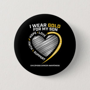 Badge Rond 5 Cm Maman Papa Je Porte De L'Or Pour Mon Fils Cancer D