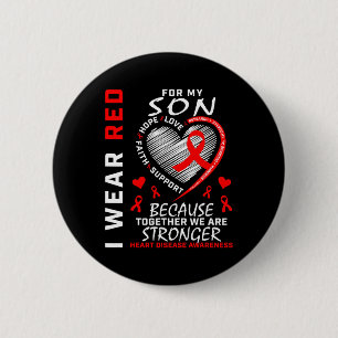 Badge Rond 5 Cm Maman Papa Je Porte Le Rouge Pour Mon Fils Cherche
