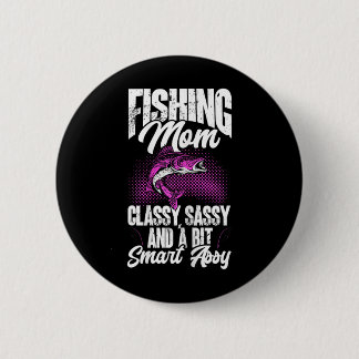 Badge Rond 5 Cm Maman pêche Cly Sy 