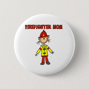 Badge Rond 5 Cm Maman pompier