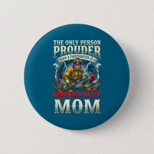 Badge Rond 5 Cm Maman pompier fière minimale Département des pompi