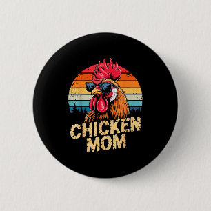 Badge Rond 5 Cm Maman poule vintage maman amoureuse de poule maman