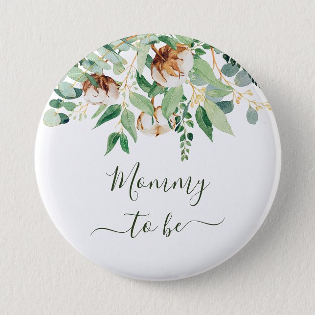 Badge Rond 5 Cm Maman pour être Eucalyptus verdure Nouvelle mère (Créateur téléchargé)