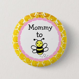 Badge Rond 5 Cm Maman pour être le Baby shower de la fille