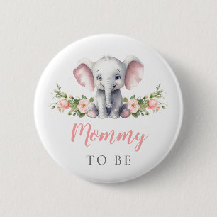 Badge Rond 5 Cm Maman Pour Être Rose Eléphant Nouvelle Maman Bébé 
