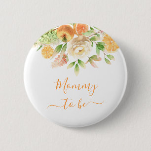 Badge Rond 5 Cm Maman Pour Être Rose Jaune Florale Verdure Nouvell