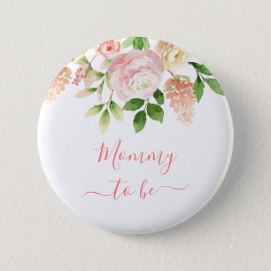 Badge Rond 5 Cm Maman Pour Être Rose Rose Élégant Floral Nouvelle