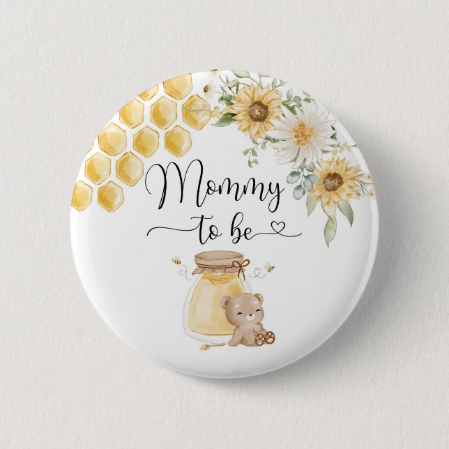 Badge Rond 5 Cm Maman pour être tournesol (Devant)