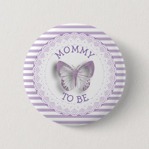 Badge Rond 5 Cm Maman pourpre de papillon à être bouton de baby