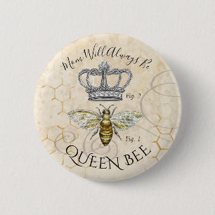 Badge Rond 5 Cm Maman Queen Bee