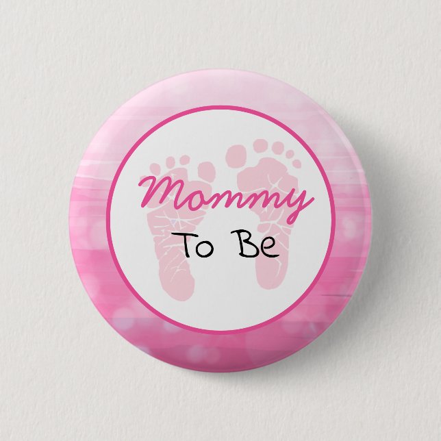 Badge Rond 5 Cm Maman rose sera Baby shower (Devant)