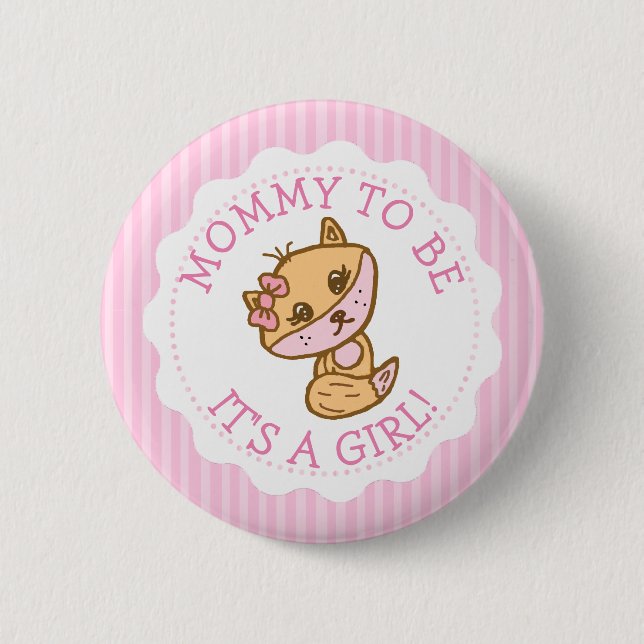 Badge Rond 5 Cm Maman sera le Baby shower Little Fox (Devant)