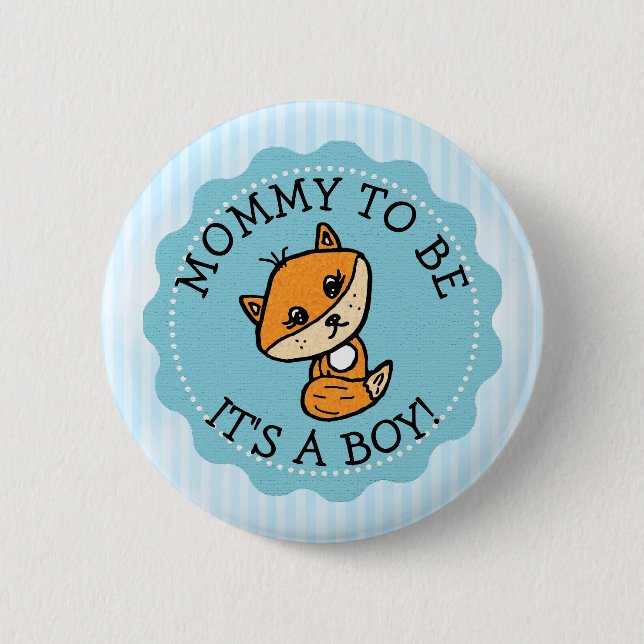 Badge Rond 5 Cm Maman sera le Baby shower Little Fox (Devant)