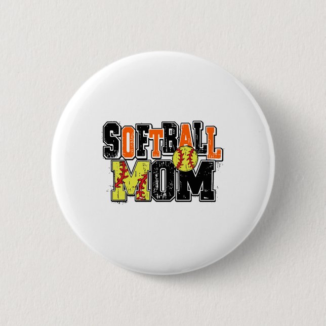 Badge Rond 5 Cm Maman Softll Orange Softll Saison Softll Jour de m (Devant)