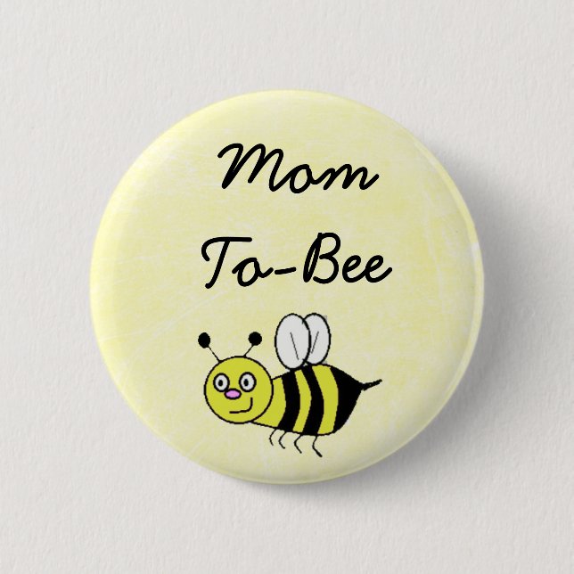 Badge Rond 5 Cm Maman-to-Bee Baby shower Maman Pin (Devant)