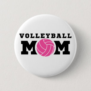 BADGE ROND 5 CM MAMAN VOLLEY-BALL