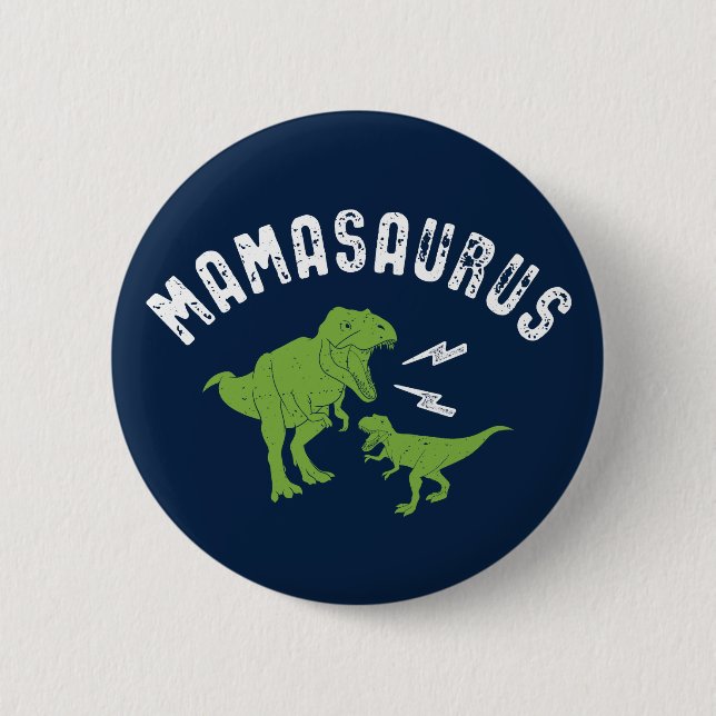 Badge Rond 5 Cm Mamasaurus Maman Dinosaure Dinosaure Dinosaure T-R (Devant)