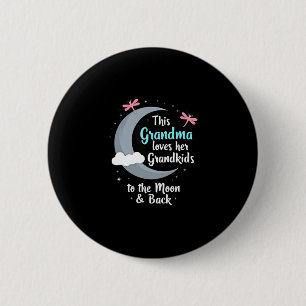 Badge Rond 5 Cm Mamie aime ses petits-enfants Libellule Lune Femme