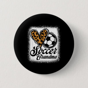 Badge Rond 5 Cm Mamie de football mignonne cœur léopard