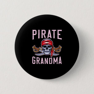Badge Rond 5 Cm Mamie pirate homme grand-mère grand-mère pirate