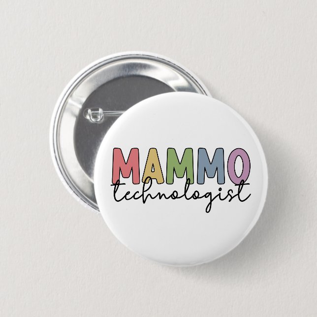 Badge Rond 5 Cm Mammo Technologue Mammographie Technicien Cadeaux (Devant & derrière)