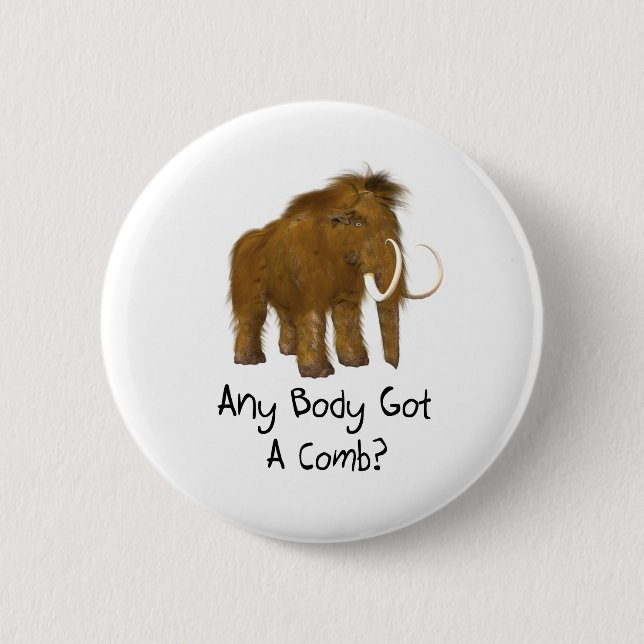 Badge Rond 5 Cm Mammoth laineux (Devant)