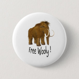 Badge Rond 5 Cm Mammothe laine "libre"