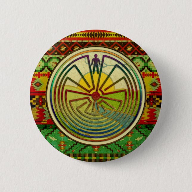 Badge Rond 5 Cm MAN IN THE MAZE paysage + votre arrière - plan (Devant)
