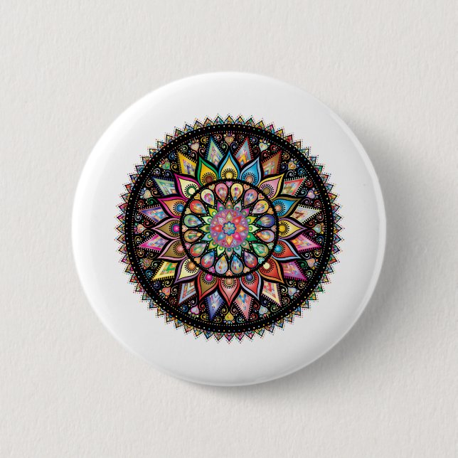 Badge Rond 5 Cm Mandala (Devant)