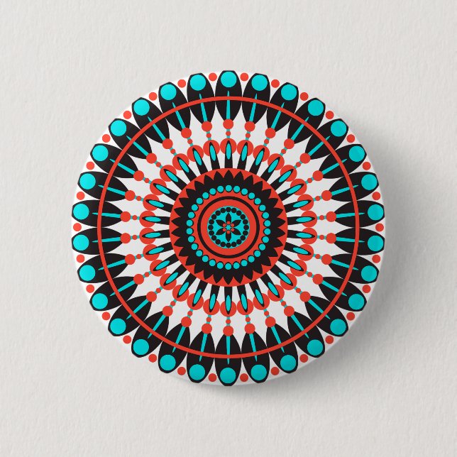 Badge Rond 5 Cm Mandala amérindienne (Devant)
