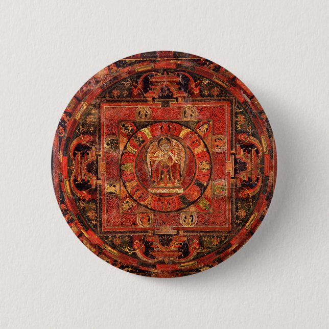 Badge Rond 5 Cm Mandala bouddhiste de compassion (Devant)
