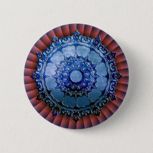 Badge Rond 5 Cm Mandala celtique   radiale rouge