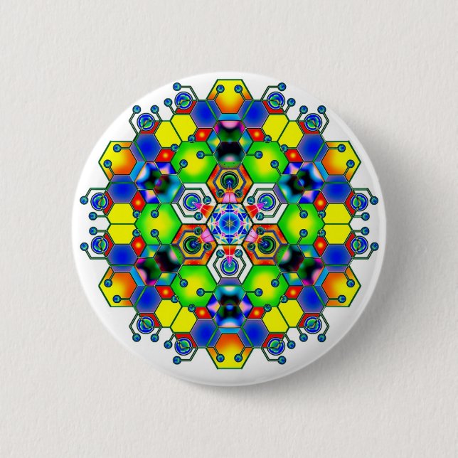 Badge Rond 5 Cm Mandala cosmique 1 (Devant)