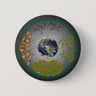 Badge Rond 5 Cm Mandala d'arbre de la terre