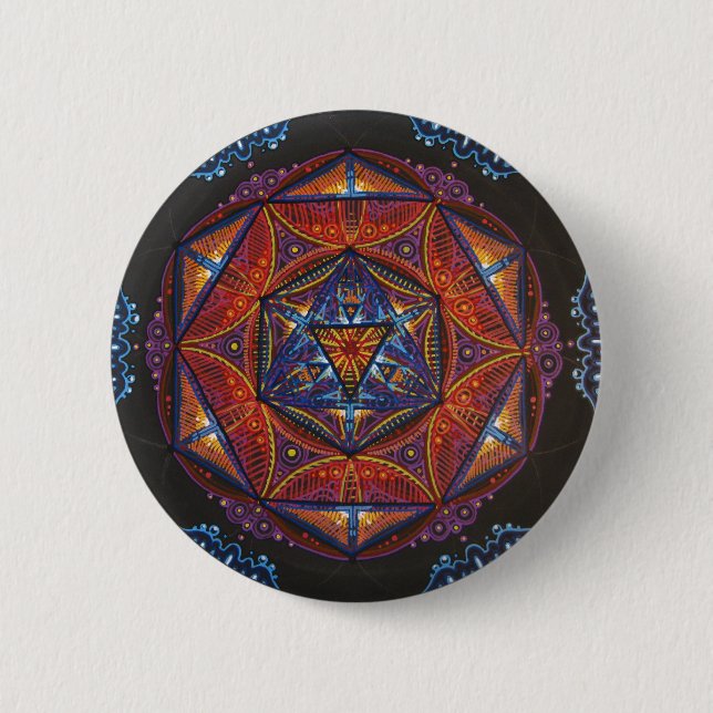 Badge Rond 5 Cm Mandala de boussole (Devant)